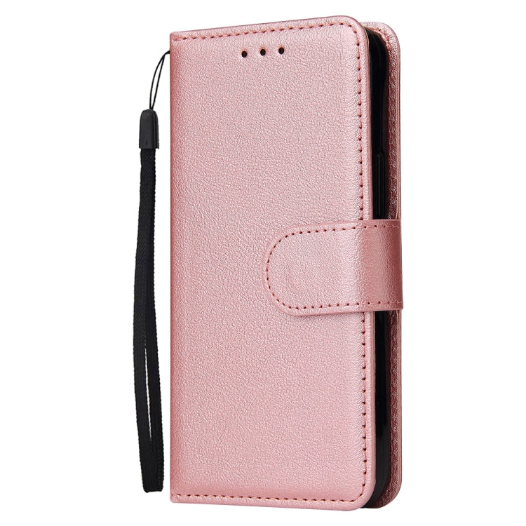 For iPhone 14 Multifunctional Horizontal Flip Leather Case with Three Card Slot (Rose Gold) - free shipping - PMC TechLife - Order now!