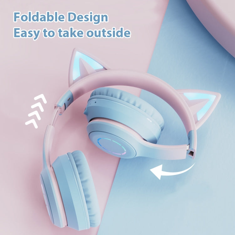 BT029C RGB Dual Modes Cat Ear Wireless Bluetooth Headphone(Pink) - Headset & Headphone by PMC TechLife | Online Shopping South Africa | PMC TechLife
