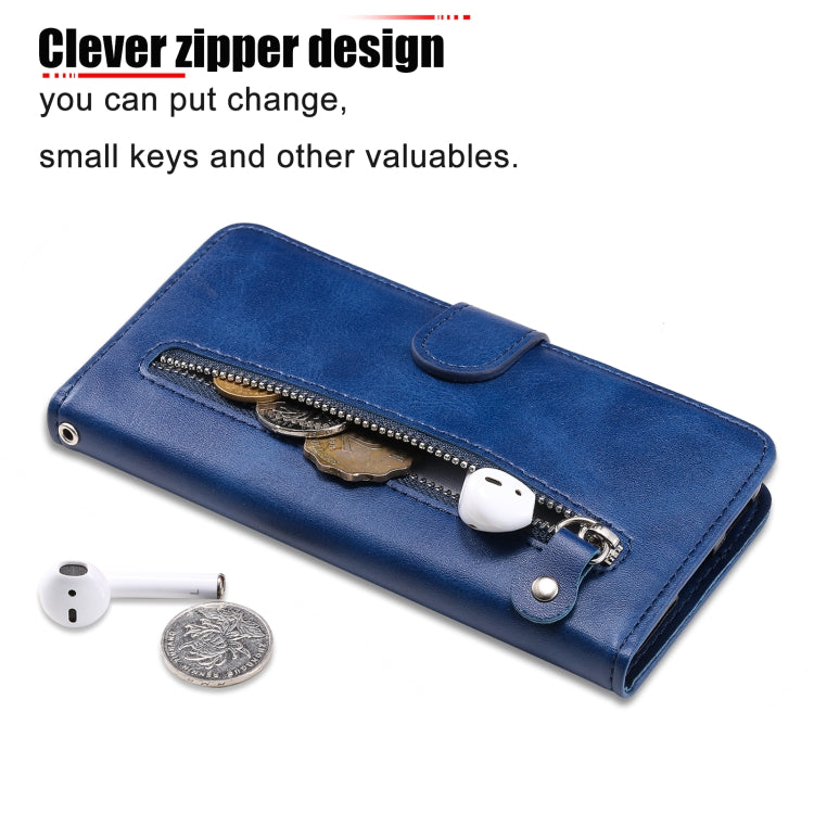 For Xiaomi 12X Fashion Calf Texture Zipper Horizontal Flip Leather Phone Case(Blue) - free shipping - PMC TechLife - Order now!
