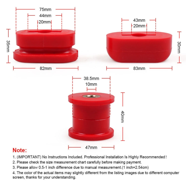 Car Modified Front Lower Dogbone Engine Mount Bracket Polyurethane Bushings for Volkswagen Jetta / Golf GTI Mk4(Red) - free shipping - PMC TechLife - Order now!
