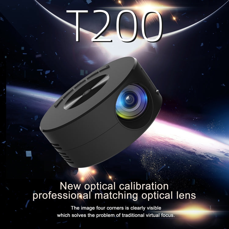 T200 1500LM 1920x1080P LED Mini Projector, UK Plug(Black) - free shipping - PMC TechLife - Order now!
