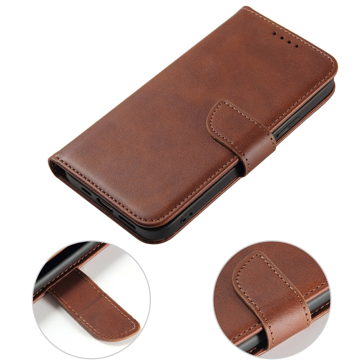 For iPhone 14 Plus Calf Texture Buckle Flip Leather Phone Case (Brown) - iPhone 14 Plus Cases by PMC TechLife | Online Shopping South Africa | PMC TechLife | Buy Now Pay Later Mobicred