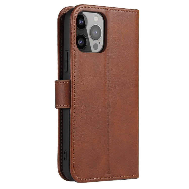 For iPhone 14 Plus Calf Texture Buckle Flip Leather Phone Case (Brown) - iPhone 14 Plus Cases by PMC TechLife | Online Shopping South Africa | PMC TechLife | Buy Now Pay Later Mobicred