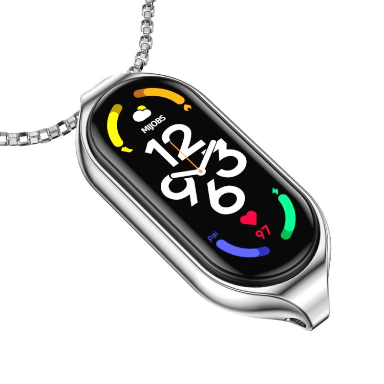 For Xiaomi Mi Band 7 / 7 NFC MIJOBS Metal Pendant Stainless Steel Watch Necklace (Silver) - free shipping - PMC TechLife - Order now!