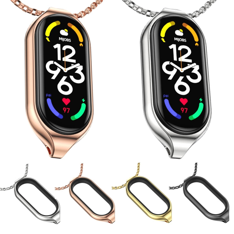 For Xiaomi Mi Band 7 / 7 NFC MIJOBS Metal Pendant Stainless Steel Watch Necklace (Silver) - free shipping - PMC TechLife - Order now!