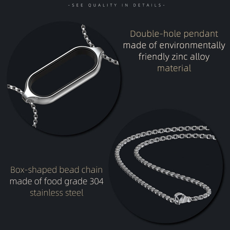 For Xiaomi Mi Band 7 / 7 NFC MIJOBS Metal Pendant Stainless Steel Watch Necklace (Black) - Watch Bands by MIJOBS | Online Shopping South Africa | PMC TechLife | Buy Now Pay Later Mobicred