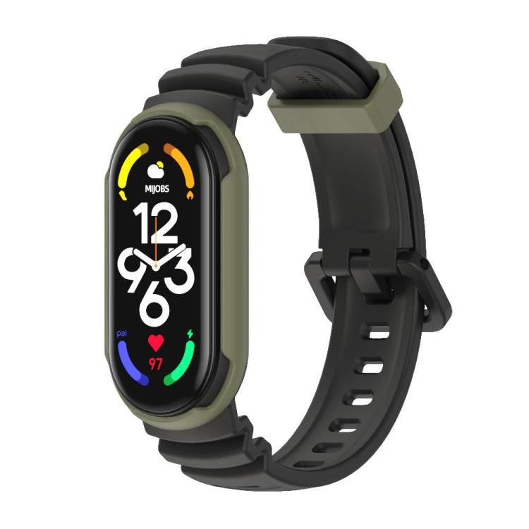 For Xiaomi Mi Band 5 / 6 / 7 MIJOBS GS Unibody Two-color Watch Band(Black Army Green) - Watch Bands by MIJOBS | Online Shopping South Africa | PMC TechLife | Buy Now Pay Later Mobicred