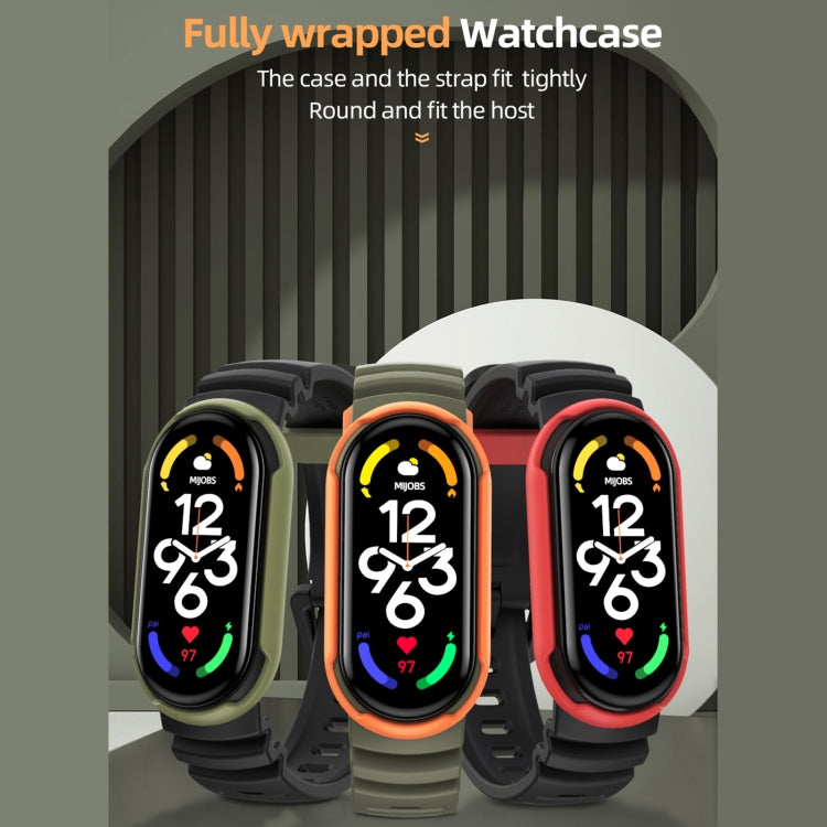 For Xiaomi Mi Band 5 / 6 / 7 MIJOBS GS Unibody Two-color Watch Band(Black Army Green) - Watch Bands by MIJOBS | Online Shopping South Africa | PMC TechLife | Buy Now Pay Later Mobicred