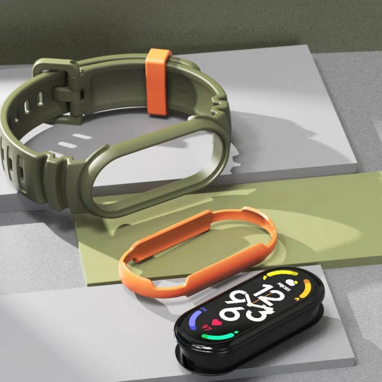 For Xiaomi Mi Band 5 / 6 / 7 MIJOBS GS Unibody Two-color Watch Band(Black Army Green) - Watch Bands by MIJOBS | Online Shopping South Africa | PMC TechLife | Buy Now Pay Later Mobicred