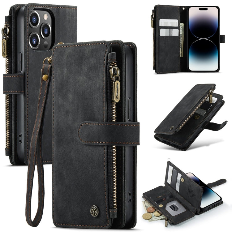 For iPhone 14 Pro Max CaseMe C30 Multifunctional Phone Leather Case (Black) - iPhone 14 Pro Max Cases by CaseMe | Online Shopping South Africa | PMC TechLife | Buy Now Pay Later Mobicred