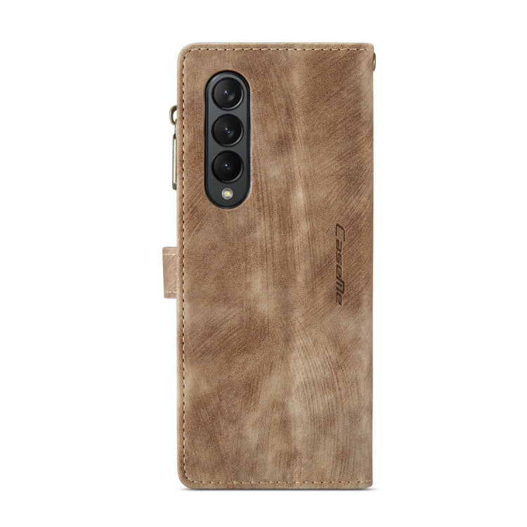 For Samsung Galaxy Z Fold4 5G CaseMe C30 Multifunctional Card Slots Zipper Phone Leather Phone Case(Brown) - Galaxy Z Fold4 5G Cases by CaseMe | Online Shopping South Africa | PMC TechLife | Buy Now Pay Later Mobicred