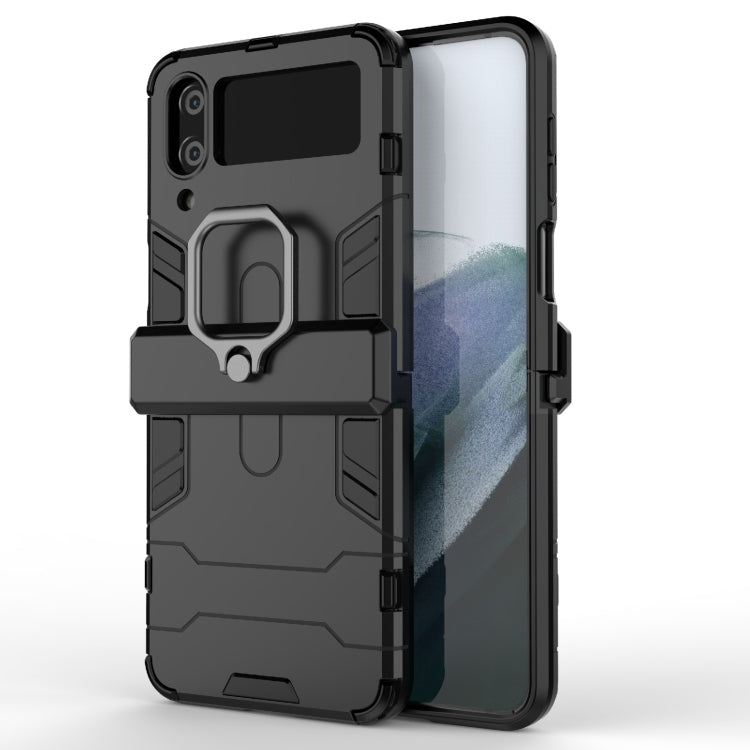 For Samsung Galaxy Z Flip4 PC + TPU Shockproof Protective Phone Case with Magnetic Ring Holder(Black) - Galaxy Z Flip4 5G Cases by PMC TechLife | Online Shopping South Africa | PMC TechLife