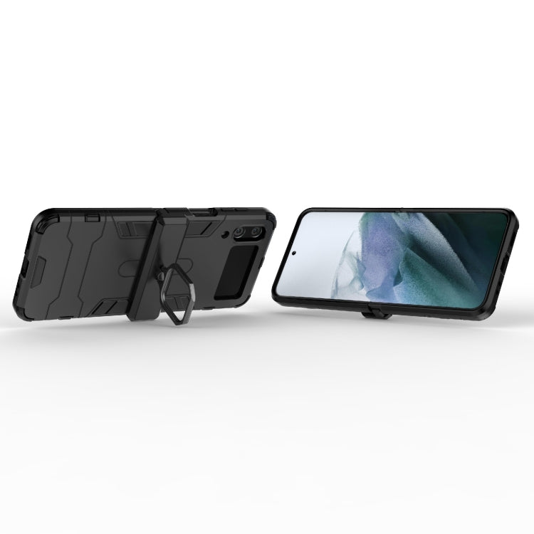 For Samsung Galaxy Z Flip4 PC + TPU Shockproof Protective Phone Case with Magnetic Ring Holder(Black) - Galaxy Z Flip4 5G Cases by PMC TechLife | Online Shopping South Africa | PMC TechLife