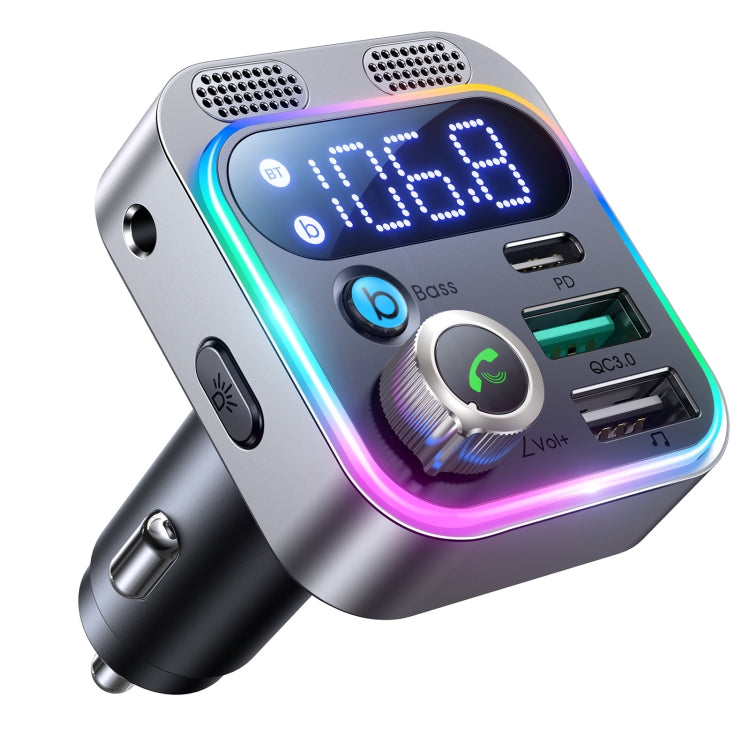 JOYROOM JR-CL16 48W Bluetooth 5.0 Car Wireless FM Transmitter(Silver) - free shipping - PMC TechLife - Order now!