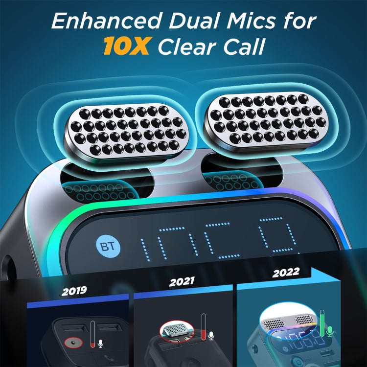 JOYROOM JR-CL16 48W Bluetooth 5.0 Car Wireless FM Transmitter(Silver) - free shipping - PMC TechLife - Order now!