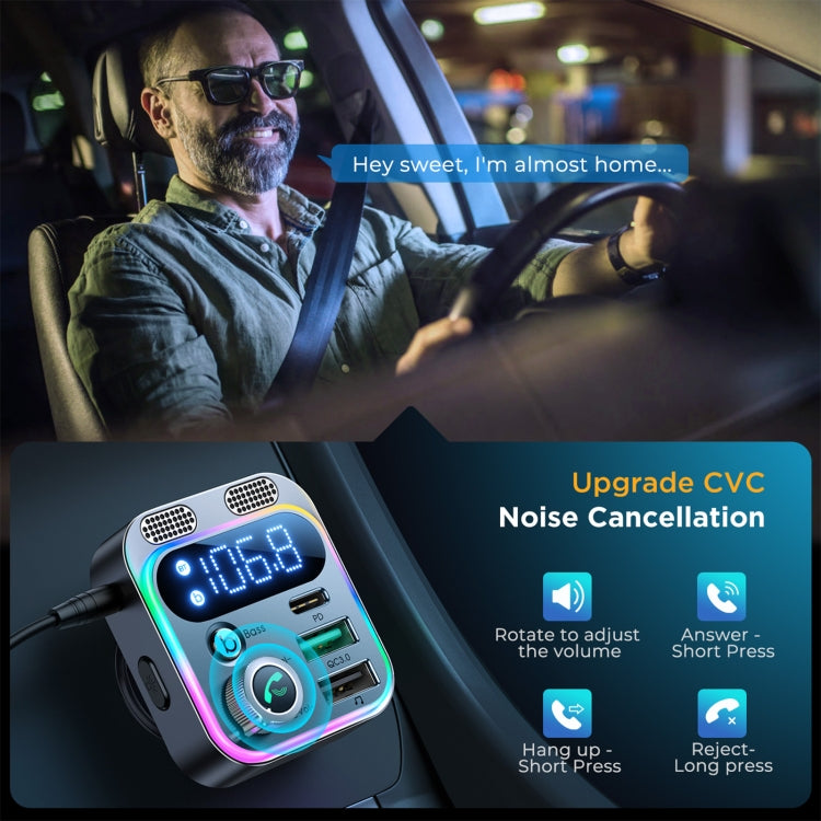 JOYROOM JR-CL16 48W Bluetooth 5.0 Car Wireless FM Transmitter(Silver) - free shipping - PMC TechLife - Order now!