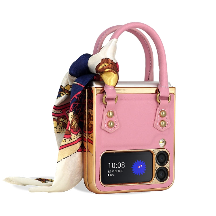 For Samsung Galaxy Z Flip3 5G GKK Handbag Design Leather + PC Phone Case(Pink) - Galaxy Phone Cases by GKK | Online Shopping South Africa | PMC TechLife | Buy Now Pay Later Mobicred