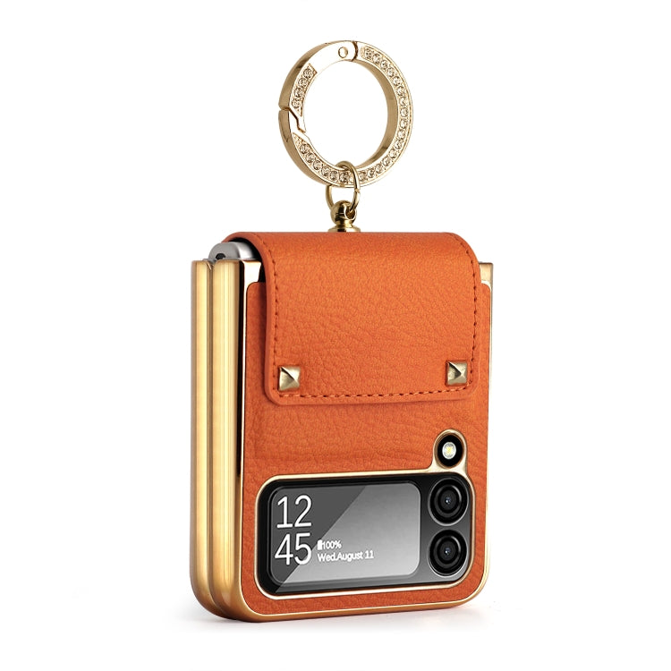 For Samsung Galaxy Z Flip4 5G GKK Colorful PU Phone Case with Ring Holder(Orange) - Galaxy Z Flip4 5G Cases by GKK | Online Shopping South Africa | PMC TechLife
