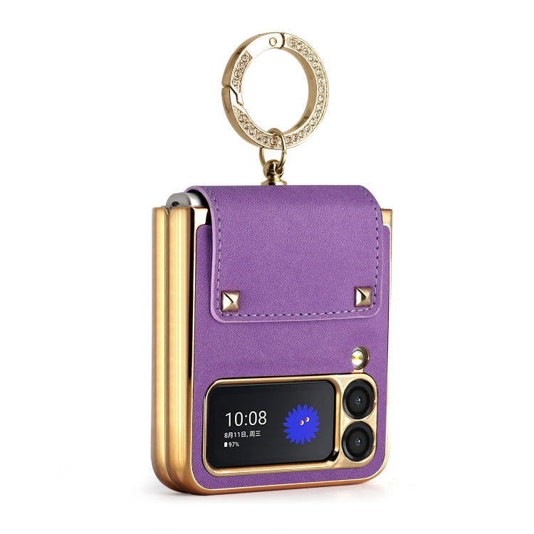For Samsung Galaxy Z Flip3 5G GKK Colorful PU Phone Case with Ring Holder(Purple) - free shipping - PMC TechLife - Order now!