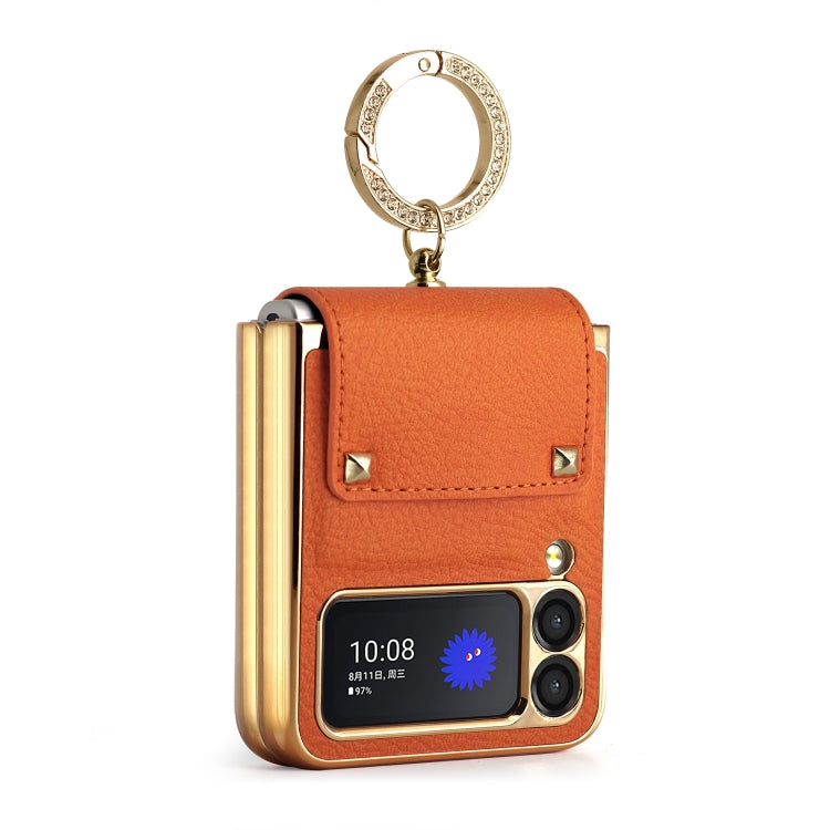 For Samsung Galaxy Z Flip3 5G GKK Colorful PU Phone Case with Ring Holder(Orange) - free shipping - PMC TechLife - Order now!
