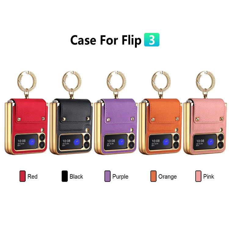 For Samsung Galaxy Z Flip3 5G GKK Colorful PU Phone Case with Ring Holder(Orange) - free shipping - PMC TechLife - Order now!