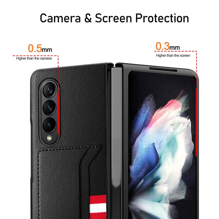 For Samsung Galaxy Z Fold4 5G GKK Litchi Texture Card Slot Phone Case(Blue) - Galaxy Z Fold4 5G Cases by GKK | Online Shopping South Africa | PMC TechLife | Buy Now Pay Later Mobicred