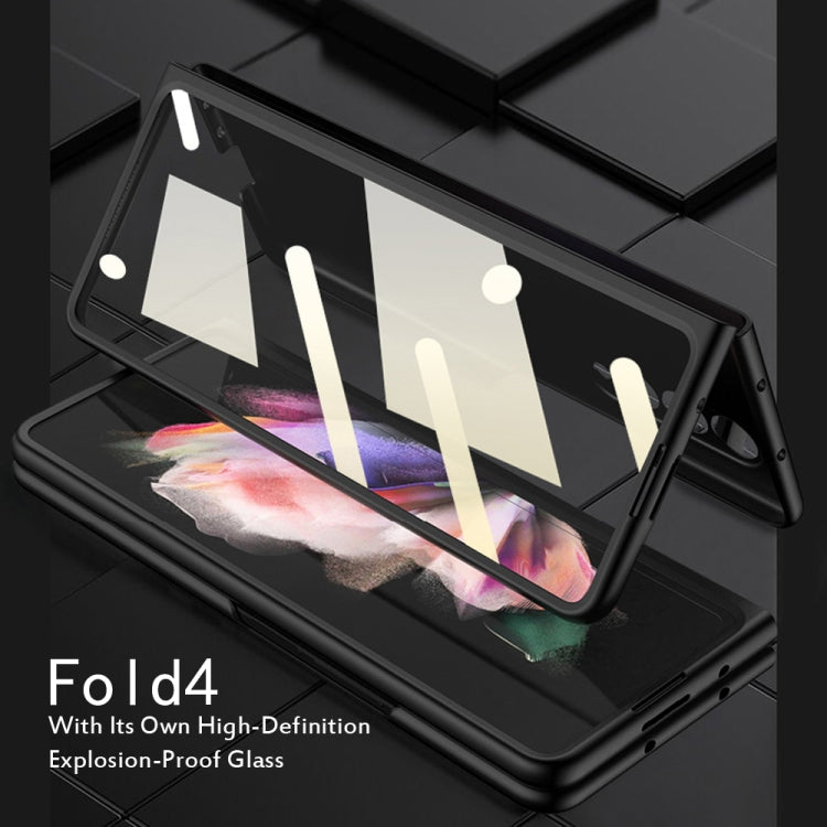 For Samsung Galaxy Z Fold4 5G GKK Litchi Texture Card Slot Phone Case(Grey) - Galaxy Z Fold4 5G Cases by GKK | Online Shopping South Africa | PMC TechLife | Buy Now Pay Later Mobicred