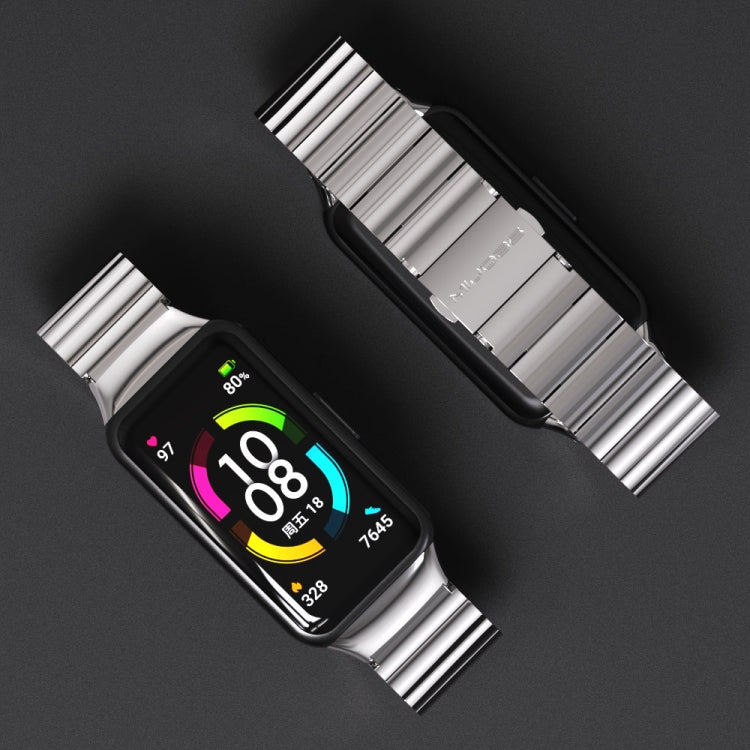 For Huawei Band 6 / Honor Band 6 / 7 Mijobs Bamboo Stainless Steel Metal Watch Band(Silver) - Watch Bands by MIJOBS | Online Shopping South Africa | PMC TechLife | Buy Now Pay Later Mobicred