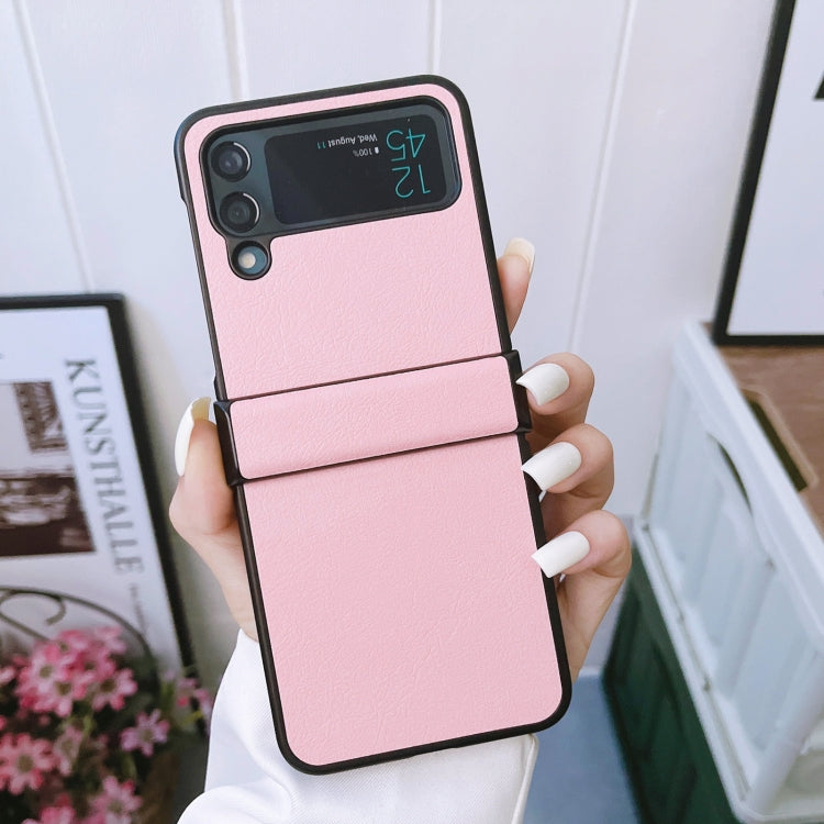 For Samsung Galaxy Z Flip4 5G Two-color Litchi Texture PU Phone Case(Pink) - free shipping - PMC TechLife - Order now!