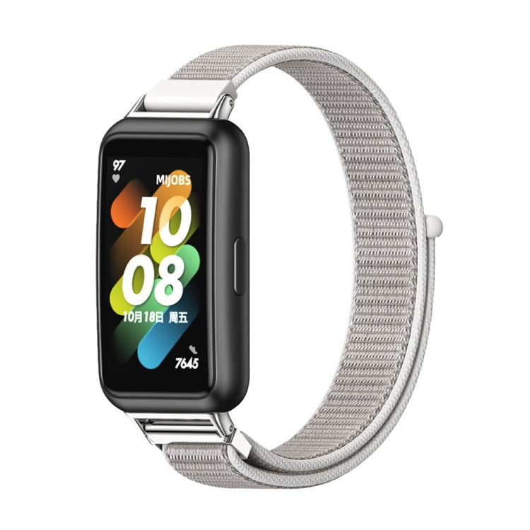 For Huawei Band 7 / 7 NFC Mijobs Breathable Nylon Watch Band(Sea Shell Silver) - Watch Bands by MIJOBS | Online Shopping South Africa | PMC TechLife | Buy Now Pay Later Mobicred