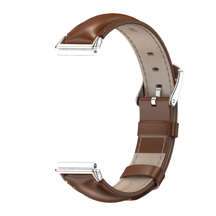 For Huawei Band 7 / 7 NFC MIJOBS Cowhide Leather Watch Band(Brown Silver) - free shipping - PMC TechLife - Order now!