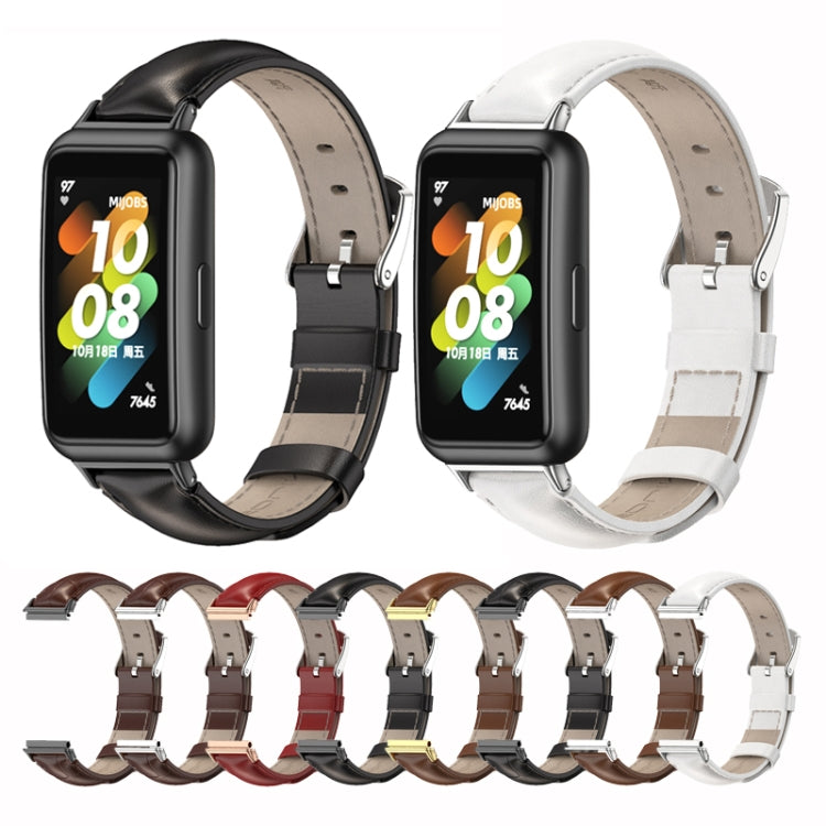 For Huawei Band 7 / 7 NFC MIJOBS Cowhide Leather Watch Band(Black) - free shipping - PMC TechLife - Order now!