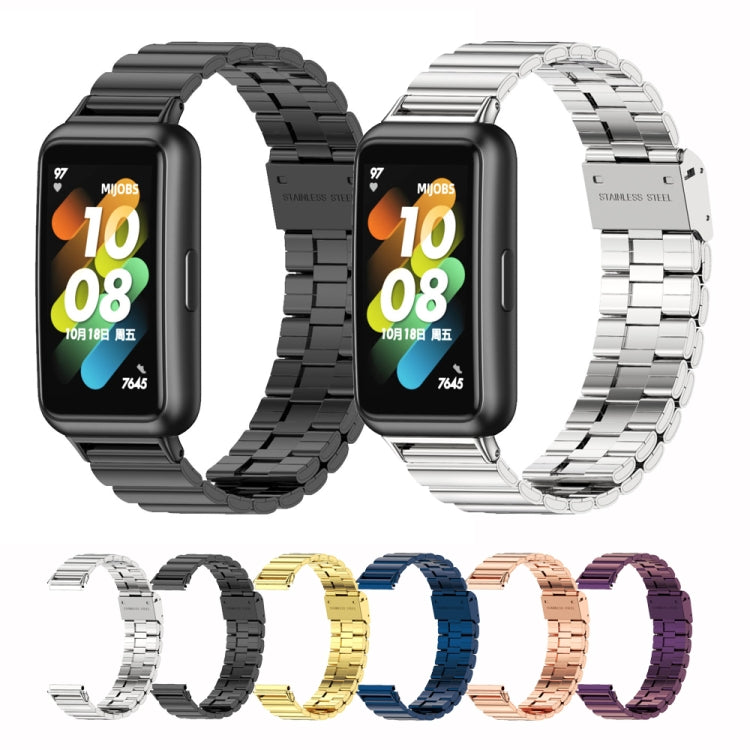 For Huawei Band 7 / 7 NFC Mijobs Bamboo Stainless Steel Metal Buckle Watch Band(Gold) - Watch Bands by MIJOBS | Online Shopping South Africa | PMC TechLife | Buy Now Pay Later Mobicred