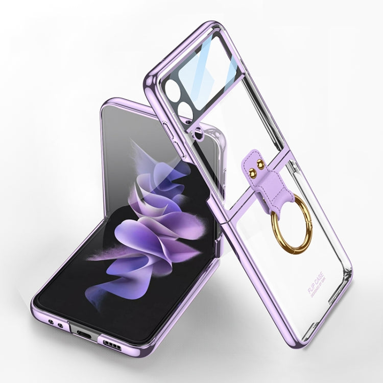 For Samsung Galaxy Z Flip4 GKK Integrated Electroplating Phone Case with Ring(Purple) - free shipping - PMC TechLife - Order now!