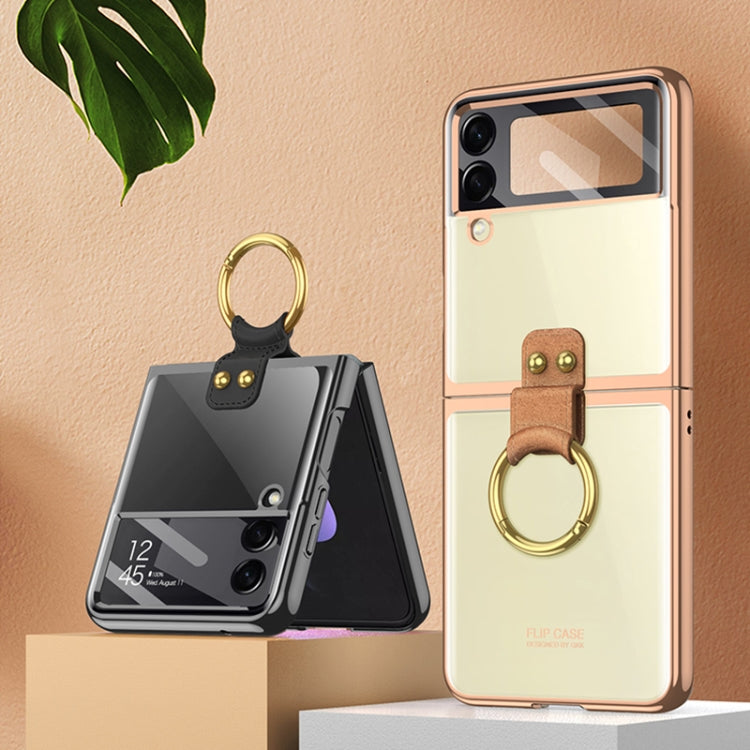 For Samsung Galaxy Z Flip4 GKK Integrated Electroplating Phone Case with Ring(Black) - free shipping - PMC TechLife - Order now!