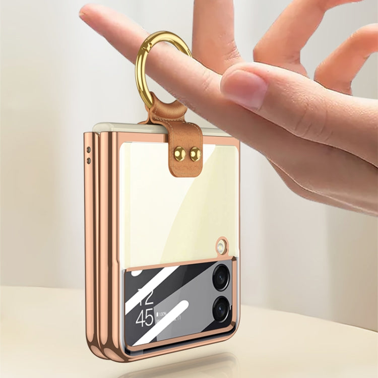 For Samsung Galaxy Z Flip4 GKK Integrated Electroplating Phone Case with Ring(Blue) - free shipping - PMC TechLife - Order now!