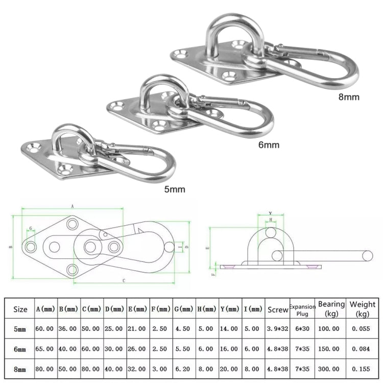 2 PCS 5mm 304 Stainless Steel Sand Bag Ceiling Hook Heavy Duty Swing Hangers - Tents & Accessories by PMC TechLife | Online Shopping South Africa | PMC TechLife | Buy Now Pay Later Mobicred