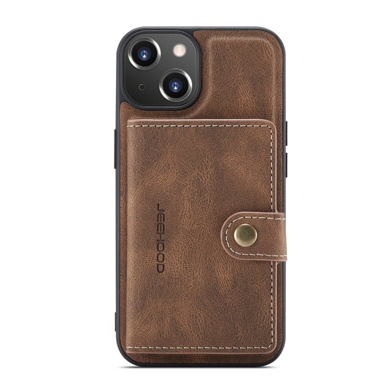 For iPhone 14 JEEHOOD Retro Magnetic Detachable Leather Phone Case (Brown) - iPhone 14 Cases by JEEHOOD | Online Shopping South Africa | PMC TechLife | Buy Now Pay Later Mobicred