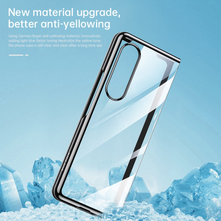 For Samsung Galaxy Z Fold4 SULADA Shockproof Plating PC Transparent Protective Case(Blue) - Galaxy Z Fold4 5G Cases by SULADA | Online Shopping South Africa | PMC TechLife