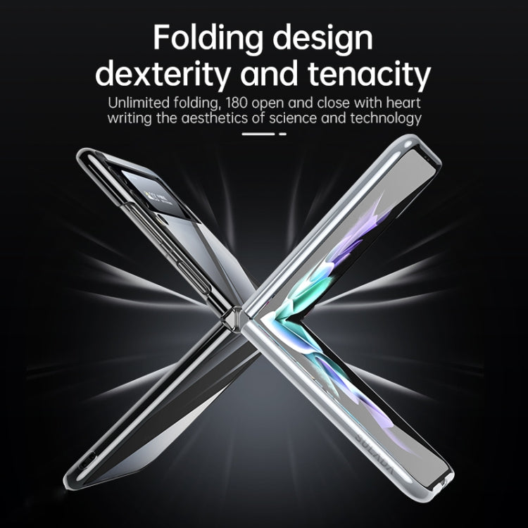 For Samsung Galaxy Z Flip4 SULADA Shockproof Plating PC Transparent Protective Case(Silver) - Galaxy Z Flip4 5G Cases by SULADA | Online Shopping South Africa | PMC TechLife