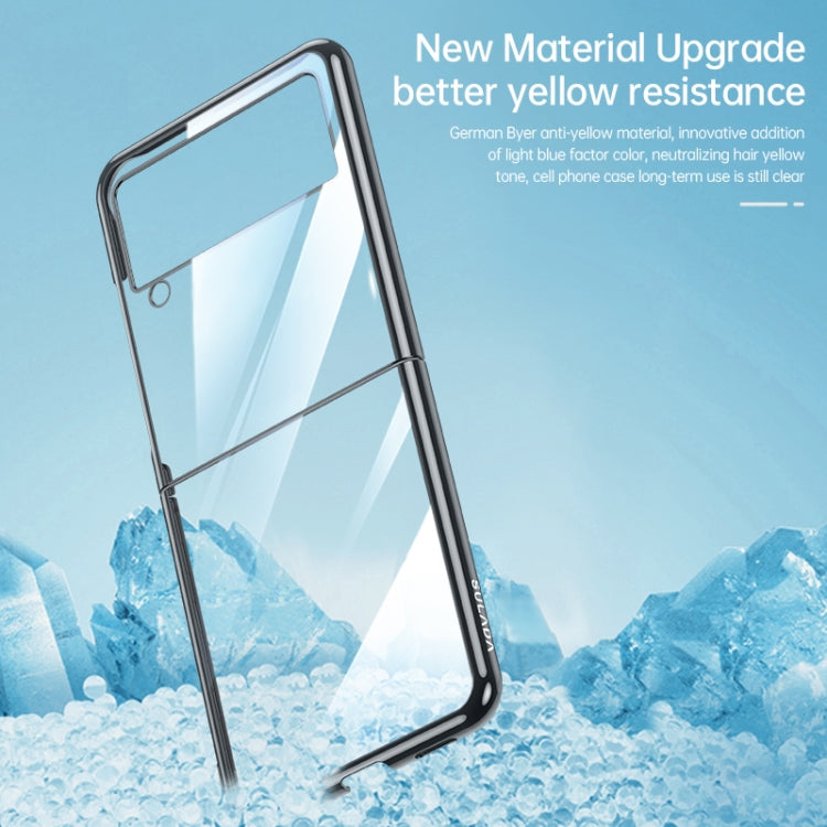 For Samsung Galaxy Z Flip4 SULADA Shockproof Plating PC Transparent Protective Case(Silver) - Galaxy Z Flip4 5G Cases by SULADA | Online Shopping South Africa | PMC TechLife
