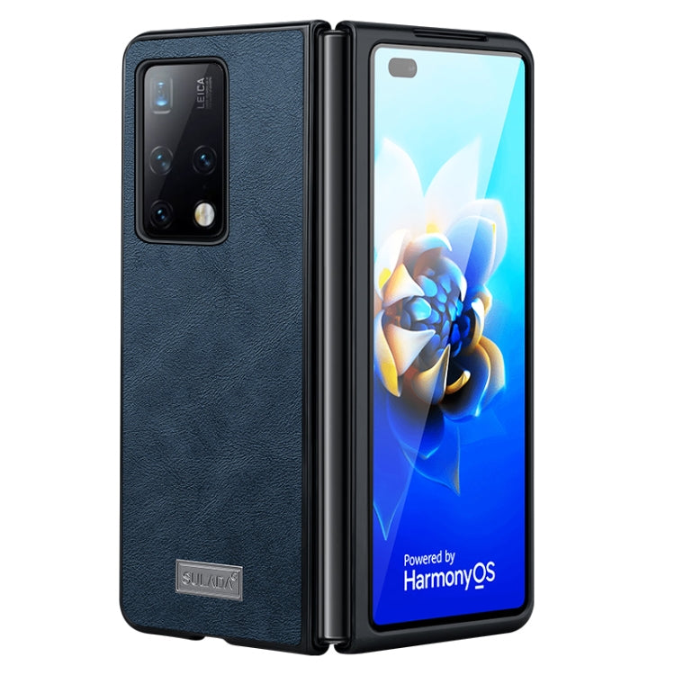 For Samsung Galaxy Z Fold4 SULADA Shockproof TPU + Handmade Leather Protective Case(Blue) - Galaxy Z Fold4 5G Cases by SULADA | Online Shopping South Africa | PMC TechLife