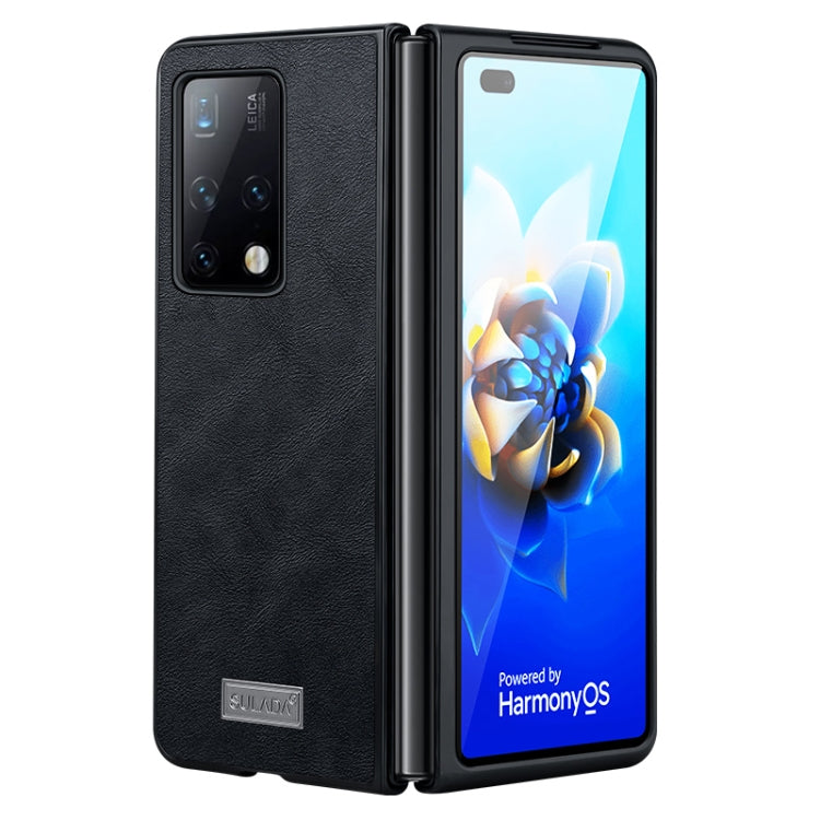 For Samsung Galaxy Z Fold4 SULADA Shockproof TPU + Handmade Leather Protective Case(Black) - Galaxy Z Fold4 5G Cases by SULADA | Online Shopping South Africa | PMC TechLife