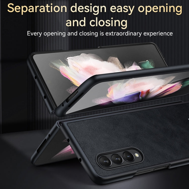 For Samsung Galaxy Z Fold4 SULADA Shockproof TPU + Handmade Leather Protective Case(Blue) - Galaxy Z Fold4 5G Cases by SULADA | Online Shopping South Africa | PMC TechLife