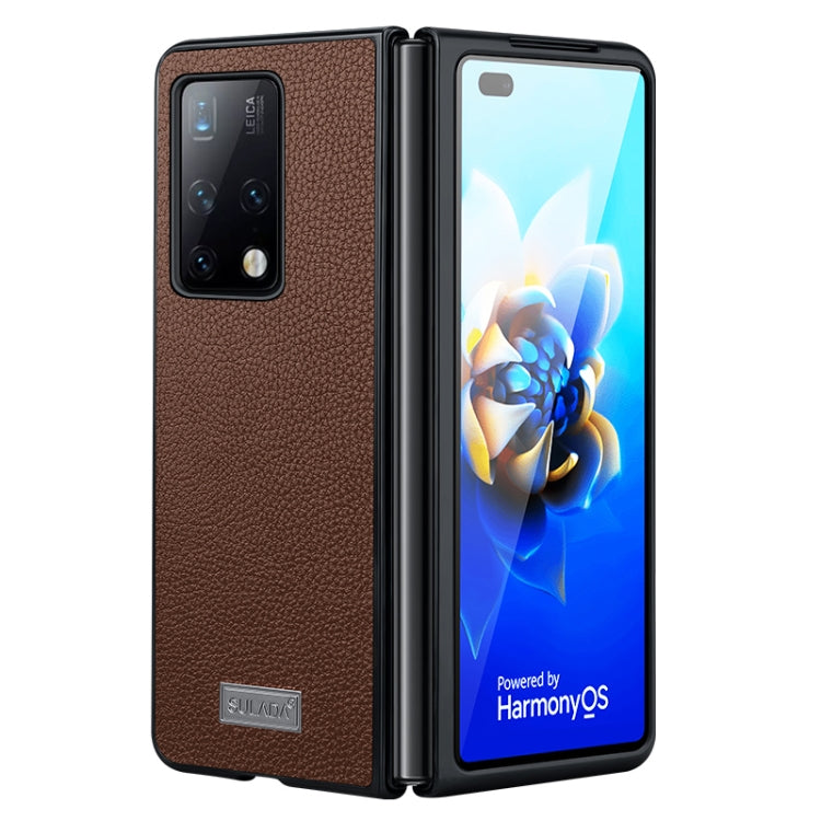 For Samsung Galaxy Z Fold4 SULADA Shockproof TPU + Handmade Leather Phone Case(Brown) - Galaxy Z Fold4 5G Cases by SULADA | Online Shopping South Africa | PMC TechLife
