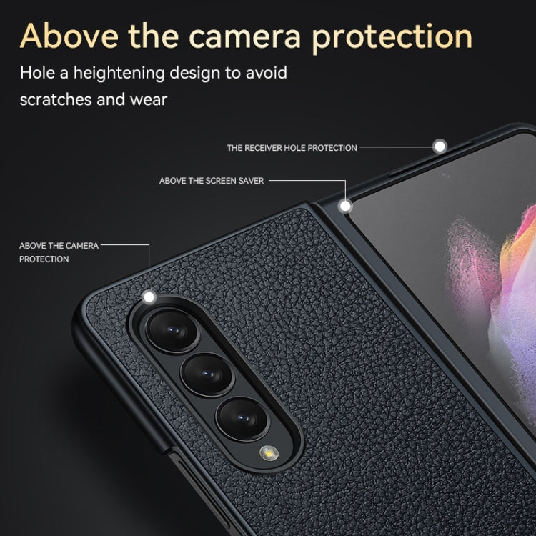 For Samsung Galaxy Z Fold4 SULADA Shockproof TPU + Handmade Leather Phone Case(Blue) - Galaxy Z Fold4 5G Cases by SULADA | Online Shopping South Africa | PMC TechLife | Buy Now Pay Later Mobicred