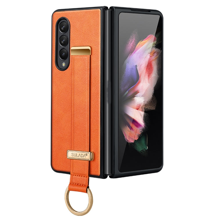 For Samsung Galaxy Z Fold4 SULADA Cool Series PC + Leather Texture Skin Feel Shockproof Phone Case(Orange) - Galaxy Z Fold4 5G Cases by SULADA | Online Shopping South Africa | PMC TechLife
