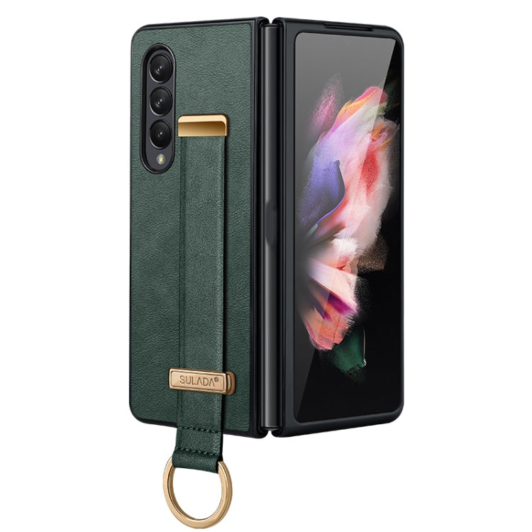 For Samsung Galaxy Z Fold4 SULADA Cool Series PC + Leather Texture Skin Feel Shockproof Phone Case(Green) - Galaxy Z Fold4 5G Cases by SULADA | Online Shopping South Africa | PMC TechLife