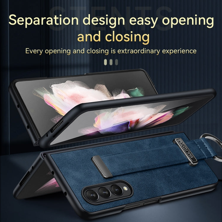For Samsung Galaxy Z Fold4 SULADA Cool Series PC + Leather Texture Skin Feel Shockproof Phone Case(Blue) - Galaxy Z Fold4 5G Cases by SULADA | Online Shopping South Africa | PMC TechLife