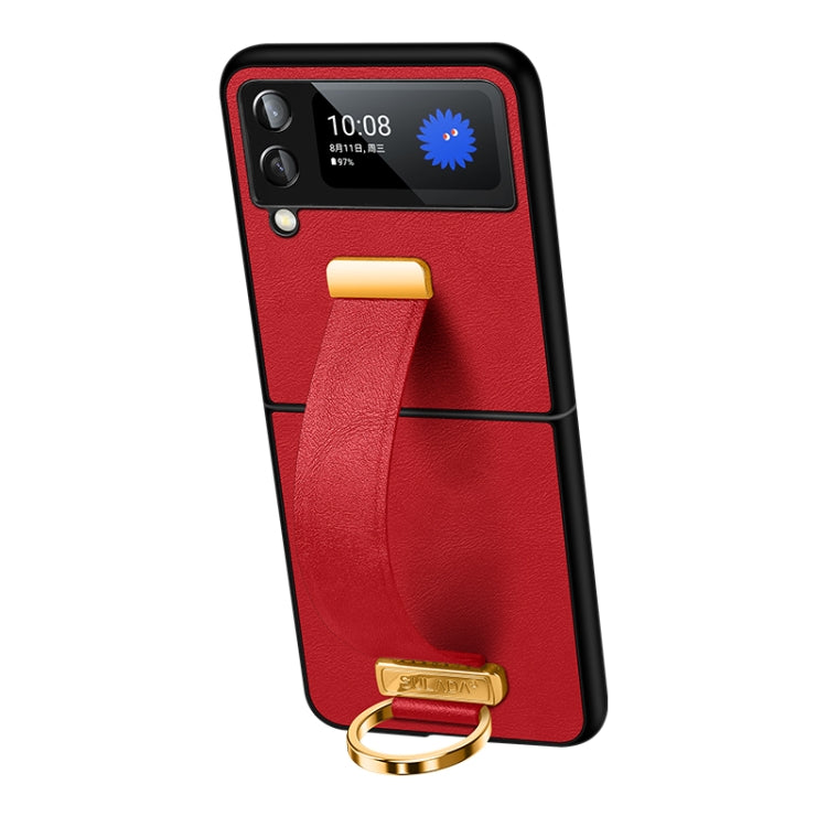For Samsung Galaxy Z Flip4 SULADA Cool Series PC + Leather Texture Skin Feel Shockproof Phone Case(Red) - Galaxy Z Flip4 5G Cases by SULADA | Online Shopping South Africa | PMC TechLife